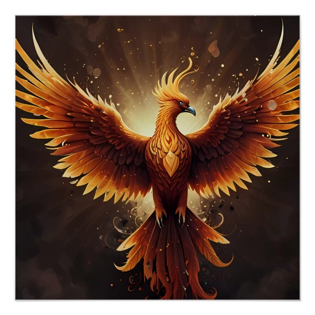 Pôster Fiery Phoenix Cushion (Frente)
