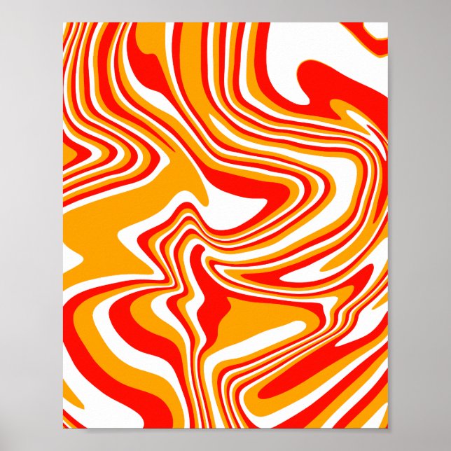 Poster Fiery Swirls - Arte Abstrato Negrito e Enérgica (Frente)