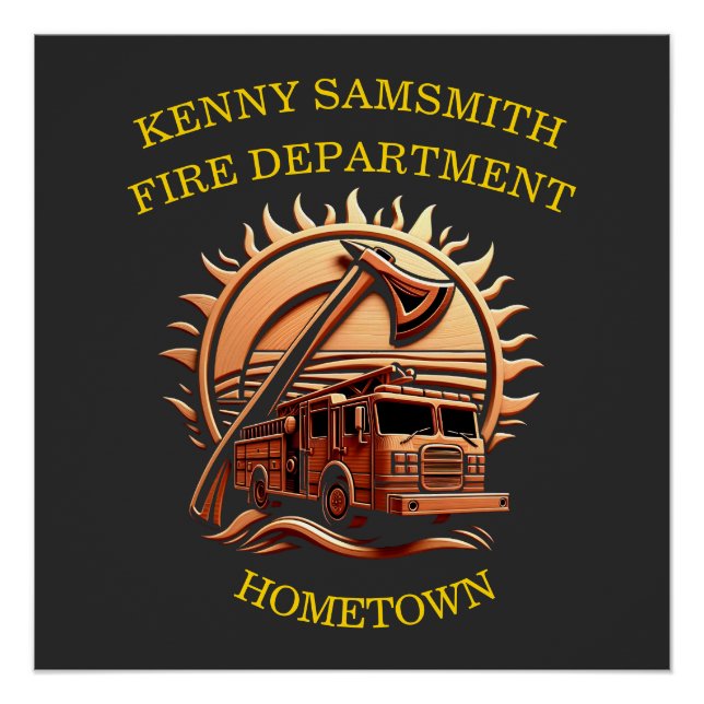 Pôster Fiery Valor Intriciou Design Heroica Do Caminhão D (Frente)