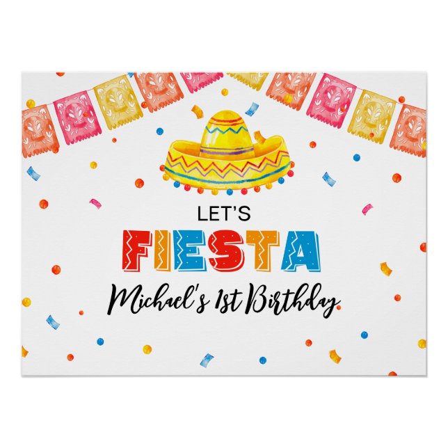 Pôster  FIESTA Birthday Party banner backdrop  (Frente)