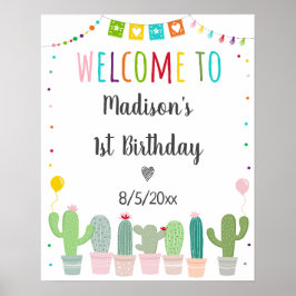 Poster Fiesta Cactus Girl Birthday