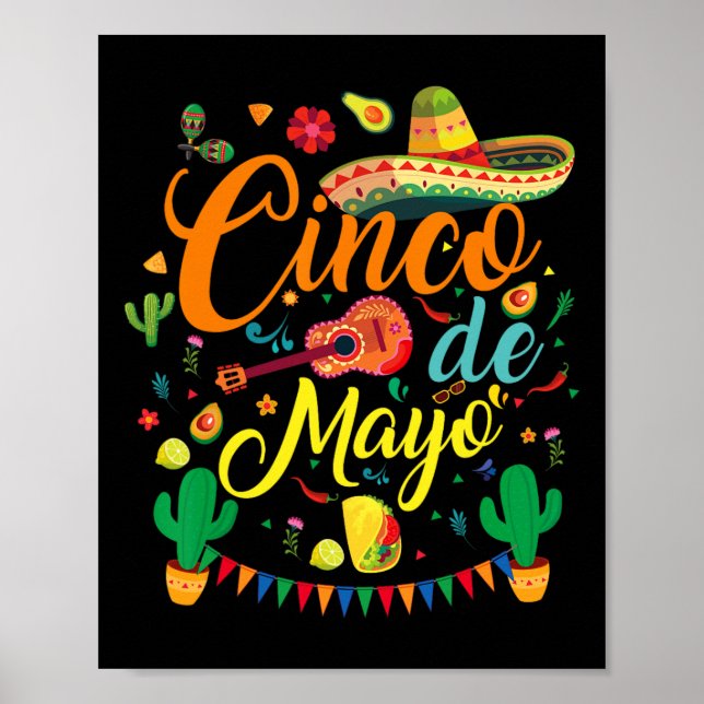Poster Fiesta Cinco De Mayo Funny Partido Mexicano 5 De M (Frente)