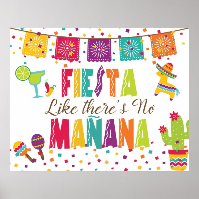 Poster Fiesta como se não houvesse amanhã - White Bkgnd (Frente)