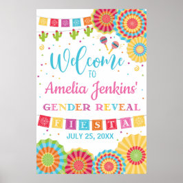 Poster Fiesta Gender Reveal Welcome Sign Decoration