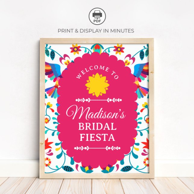 Poster Fiesta Mexican Bridal Shower Welcome Sign (Criador carregado)