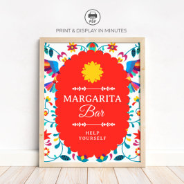Poster Fiesta Mexican Margarita Bar Bridal Shower Sign