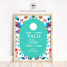 Poster Fiesta Mexican Taco Bar Bridal Shower Sign