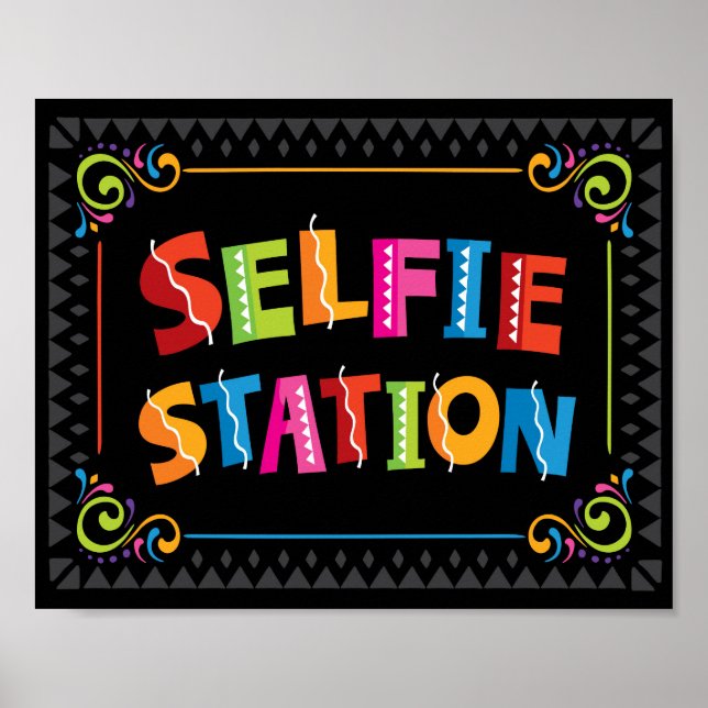 Poster Fiesta SELFIE Sinal de Festa STATION Party Impress (Frente)