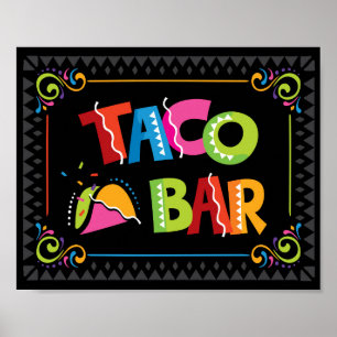 Poster Fiesta TACO BAR Party Sign Print