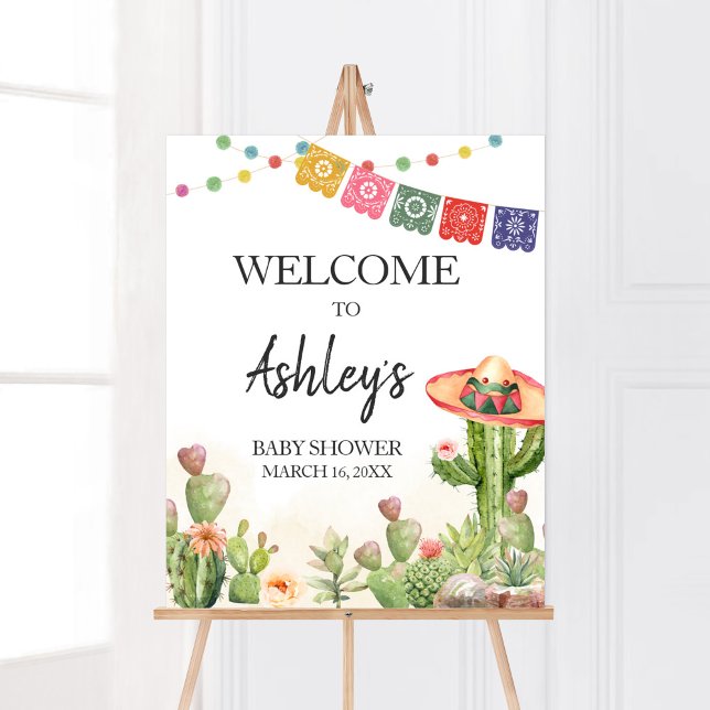 Poster Fiesta Taco 'Bout Chá de fraldas Welcome' (Cinco De Mayo Taco Bout Baby Shower Welcome Sign)