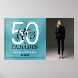 Poster Fifty and Fabulous Photo 50th Birthday Party