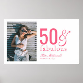 Poster Fifty and Fabulous Photo 50th Birthday Party
