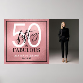 Poster Fifty and Fabulous Photo 50th Birthday Party
