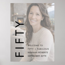 Poster Fifty and Fabulous Photo 50th Birthday Party