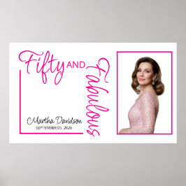 Poster Fifty and Fabulous Photo 50th Birthday Party Poste