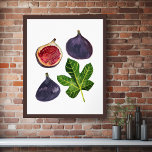 Poster Figos Fruity Watercolor Art<br><div class="desc">Veja esta doce arte na parede, feita por mim para você! Sinta-se livre para adicionar seu próprio texto ou alterar as cores. Visite meu compro para mais!</div>