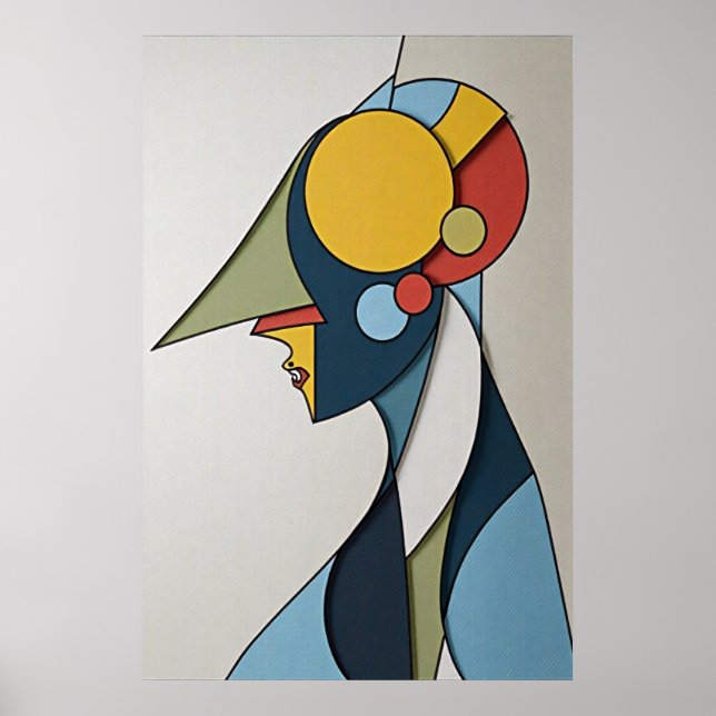 Poster Figura Abstrata Vibrante (Frente)