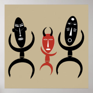 Poster figura africana abstrata dançante