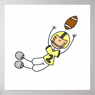 Poster Figura amarelo da vara do futebol