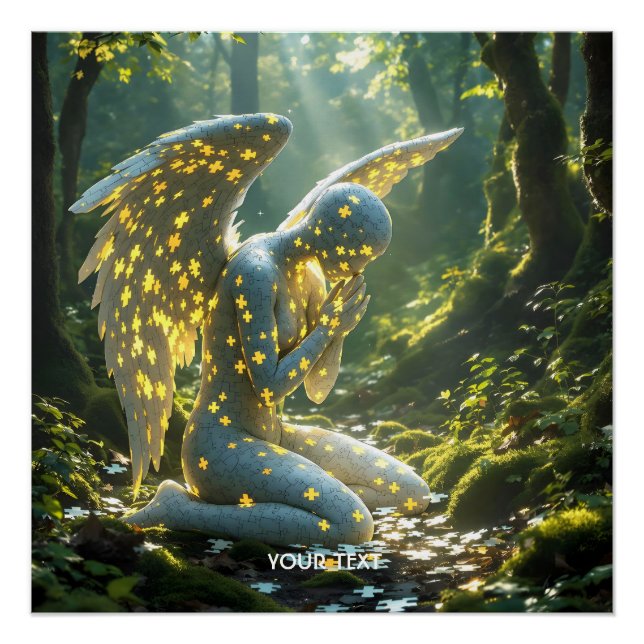 Pôster Figura Angelical Fofa de Fantasia Puzzle (Frente)