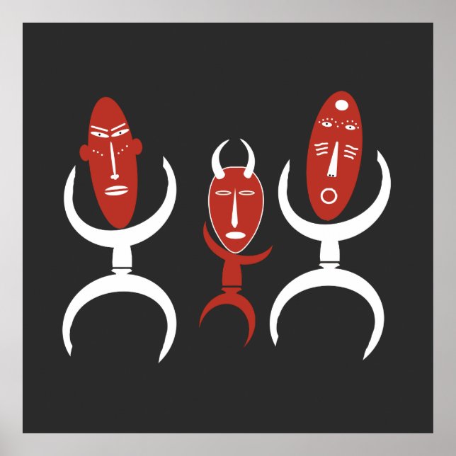 Poster figura da dança do abstrato africano (Frente)