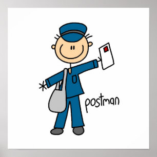 Pôster Figura da vara do trabalhador postal