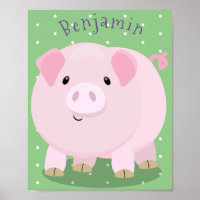 Figura de desenho animado de porco, cor-de-rosa-br