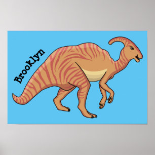 Poster Figura de desenho animado do dinossauro do parasau