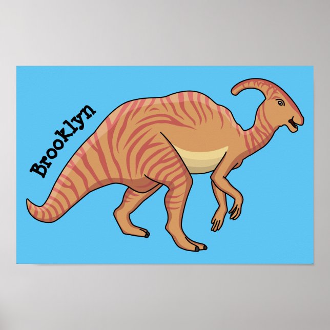 Poster Figura de desenho animado do dinossauro do parasau (Frente)