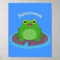 Figura de desenho animado do sapo verde-bonito