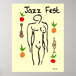 Poster Figura de estilo de preenchimento do jazz, adicion