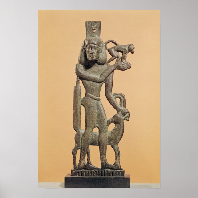 Pôster Figura de um homem segurando um macaco (Frente)