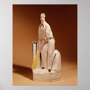 Poster Figura de um jogador de cricket, 1865 de