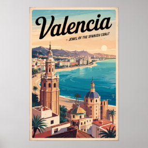Poster Figura de Viagem de arte na costa da Espanha Valen