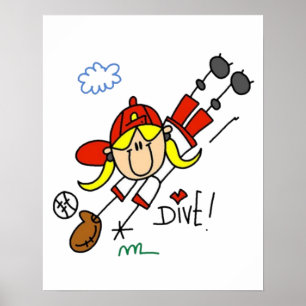 Poster Figura do jogador de beisebol feminino