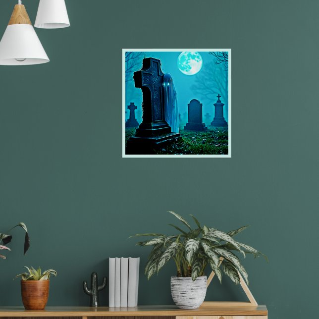 Poster Figura fantasma em um Design cemitério (Sala de Estar 1)