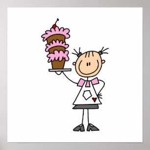 Pôster Figura fêmea padeiro da vara