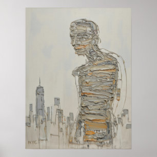 Poster Figura Impasto Abstrata da Cidade de Nova York