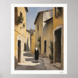 Poster Figura na Rua do Casco Antigo, Rua de Pedra da Ald
