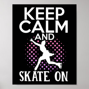 Poster Figura Patre Mantenha Calma E Skate Em Pé De Gelo