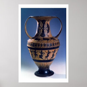Poster Figura preta amphora do sótão que descreve os