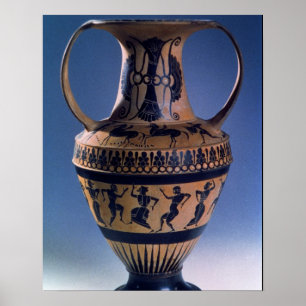 Pôster Figura preta amphora do sótão que descreve os