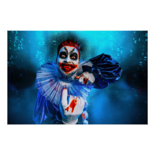 Pôster figura sinistra de palhaço de Halloween da Slipper