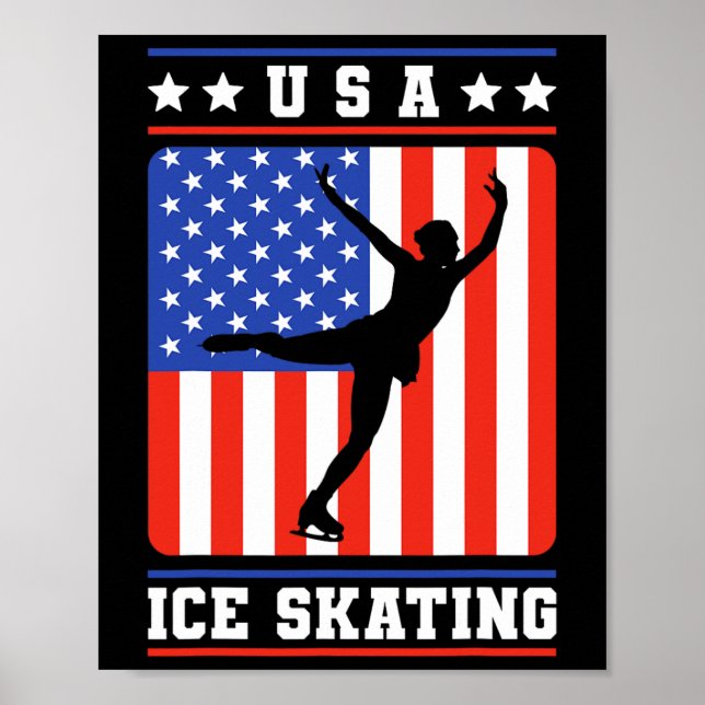 Poster Figura Skater Usa Ice Skating (Frente)