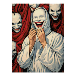 Pôster Figuras Cultuais Máscaras Sorrindo Sinistramente A