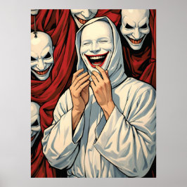 Poster Figuras de Culto Máscaras Sorriso Sinistro Horror 