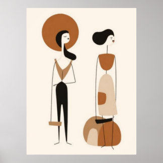 Poster Figuras de Moda Abstrata Arte de Parede | Minimali