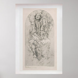 Poster Figuras Decorativas 8 por Alphonse Mucha Antigo