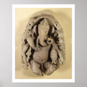 Pôster Figure of Ganapati, Chandella Dynasty (sandstone)
