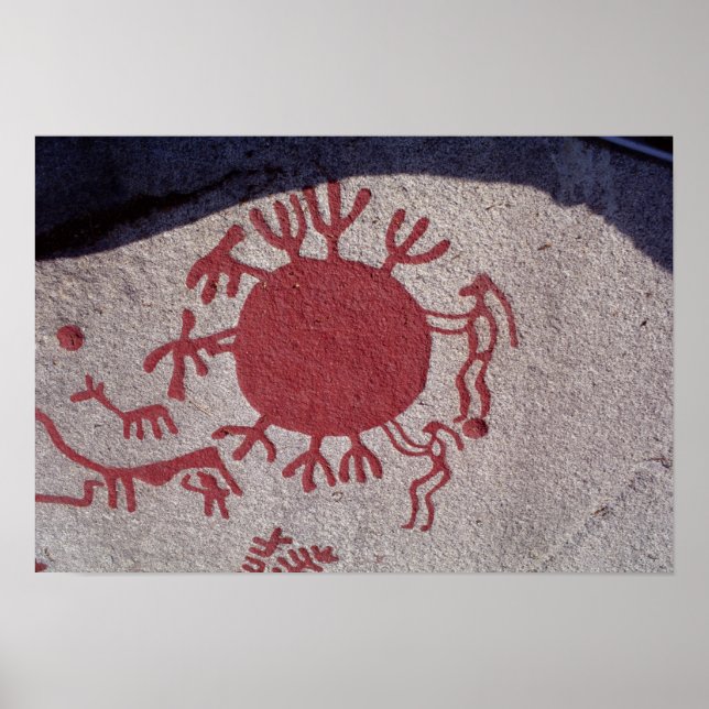 Pôster Figures and animals around a sun (Frente)